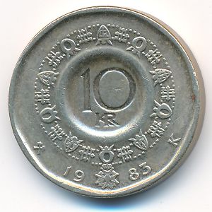Norway, 10 kroner, 1983