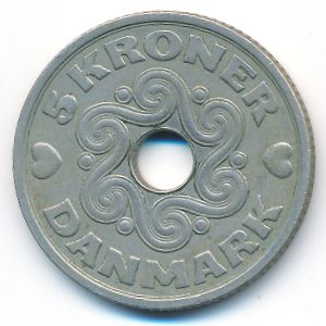 Дания, 5 крон (1990 г.)