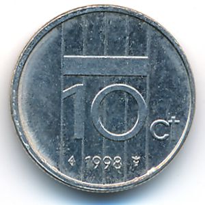 Netherlands, 10 cents, 1998