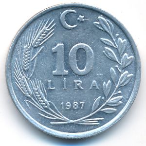 Турция, 10 лир (1987 г.)