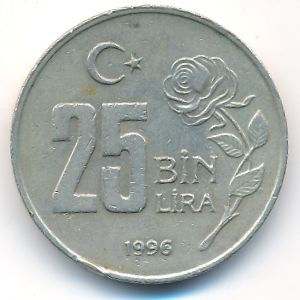 Turkey, 25000 lira, 1996