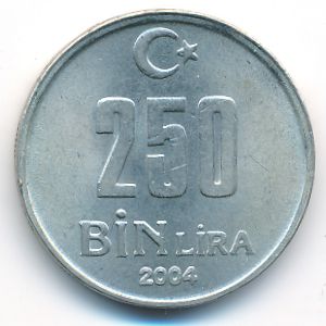 Турция, 250000 лир (2004 г.)