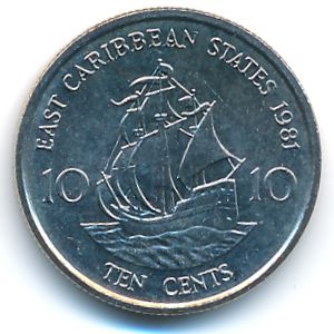 East Caribbean States, 10 cents, 1981–2000
