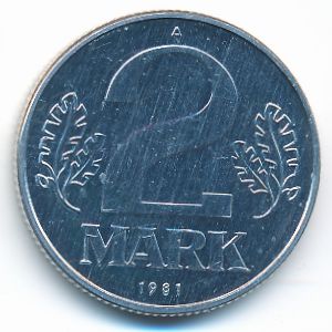 ГДР, 2 марки (1981 г.)