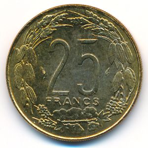 Central African Republic, 25 francs, 1978