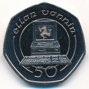 Isle of Man, 50 pence, 1988