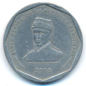 Dominican Republic, 25 pesos, 2005