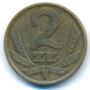 Poland, 2 zlote, 1975