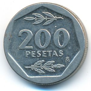 Spain, 200 pesetas, 1988