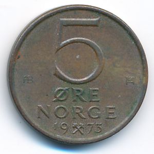 Норвегия, 5 эре (1973 г.)