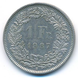 Швейцария, 1 франк (1987 г.)