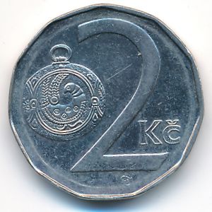 Czech, 2 koruny, 1995