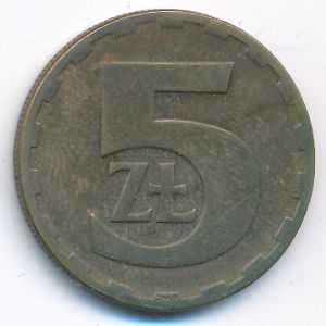 Poland, 5 zlotych, 1977