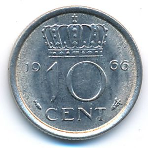 Нидерланды, 10 центов (1966 г.)