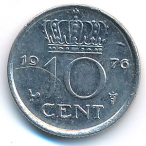 Netherlands, 10 cents, 1976