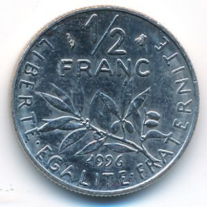 Франция, 1/2 франка (1996 г.)