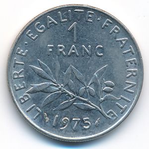 France, 1 franc, 1975