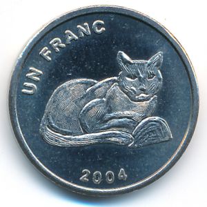Конго, Демократическая республика, 1 франк (2004 г.)