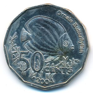 Cocos (Keeling) Islands., 50 cents, 2004