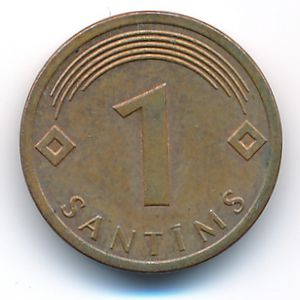 Latvia, 1 santims, 2008