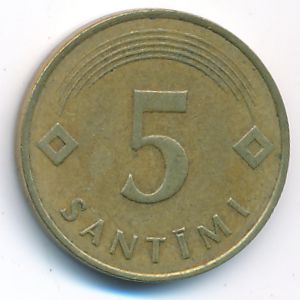 Latvia, 5 santimi, 1992
