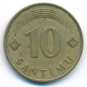 Латвия, 10 сантим (1992 г.)