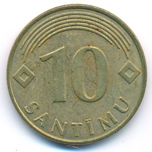 Латвия, 10 сантим (2008 г.)