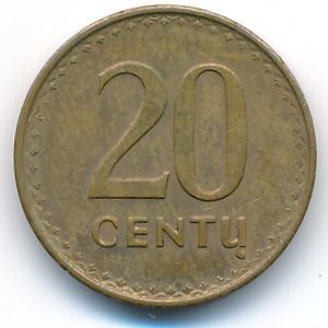 Литва, 20 центов (1991 г.)