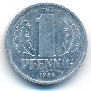 German Democratic Republic, 1 pfennig, 1984