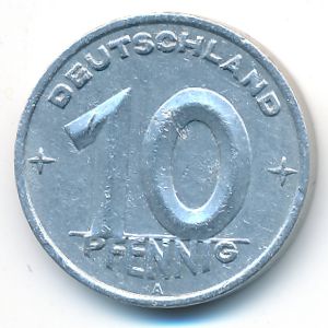 ГДР, 10 пфеннигов (1949 г.)