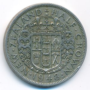 Новая Зеландия, 1/2 кроны (1948 г.)