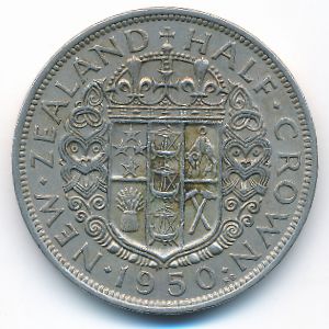 Новая Зеландия, 1/2 кроны (1950 г.)