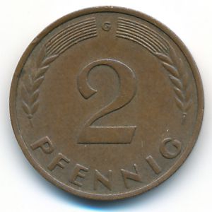ФРГ, 2 пфеннига (1959 г.)