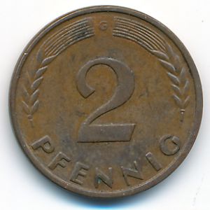 West Germany, 2 pfennig, 1960