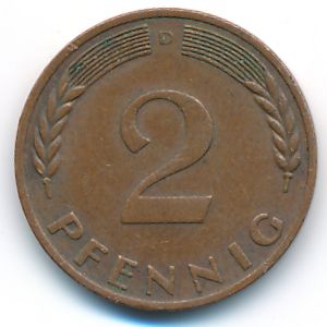 ФРГ, 2 пфеннига (1969 г.)