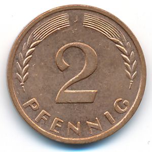ФРГ, 2 пфеннига (1970 г.)