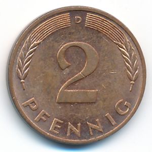 ФРГ, 2 пфеннига (1981 г.)