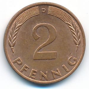 ФРГ, 2 пфеннига (1981 г.)