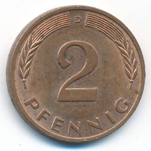 ФРГ, 2 пфеннига (1983 г.)