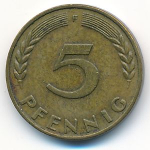 ФРГ, 5 пфеннигов (1966 г.)