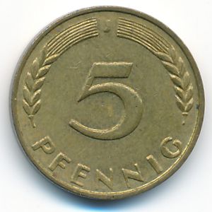 ФРГ, 5 пфеннигов (1970 г.)