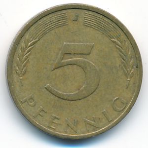 ФРГ, 5 пфеннигов (1972 г.)