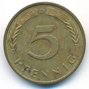 ФРГ, 5 пфеннигов (1977 г.)