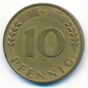 West Germany, 10 pfennig, 1950