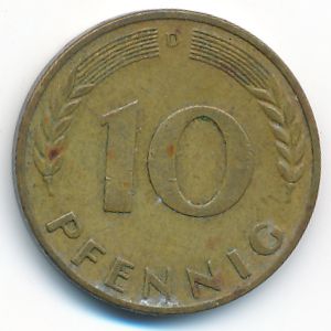 West Germany, 10 pfennig, 1950