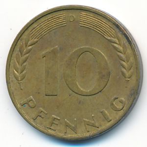 West Germany, 10 pfennig, 1966