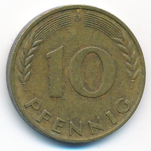 ФРГ, 10 пфеннигов (1966 г.)