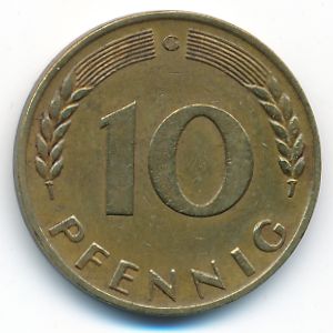 ФРГ, 10 пфеннигов (1968 г.)
