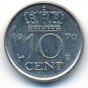 Netherlands, 10 cents, 1976