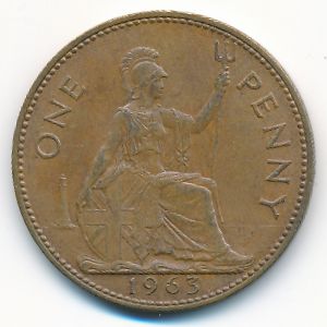 Великобритания, 1 пенни (1963 г.)